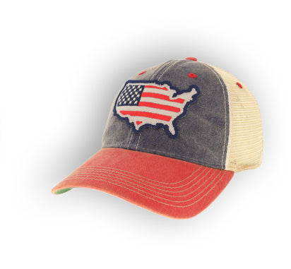 USA Silhouette American Flag Hat image 0