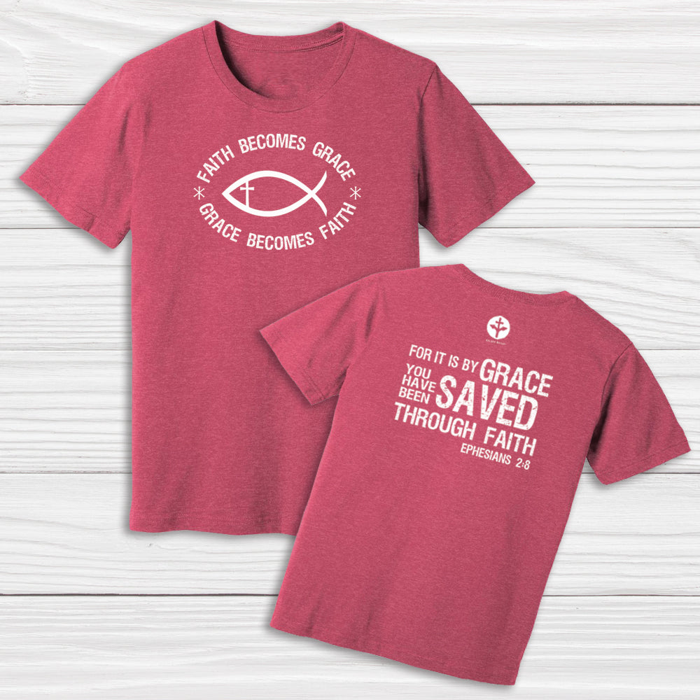 Faith Becomes Grace, Grace Becomes Faith T-shirt image 1