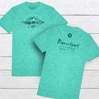 Fearfully & Wonderfully Made Women's T-shirt image Sea Green Color with Teal and white ink