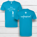 He's Still Working on Me V-neck - M, Turquoise image