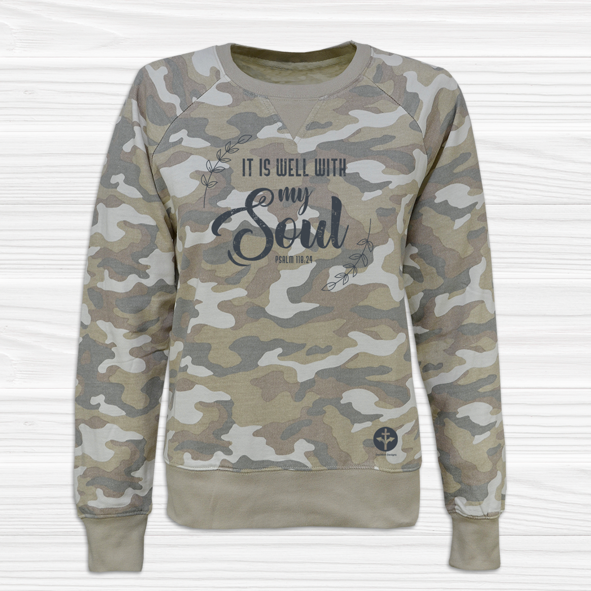 It is Well with My Soul - Women's Camo Sweatshirt - 2X, Taupe Camo image