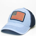 American Flag Trucker Hats - Light Blue image