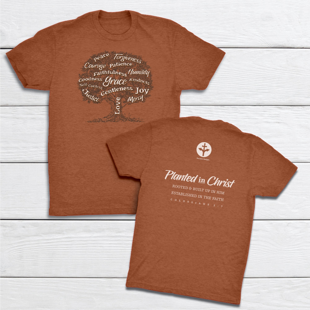 Planted in Christ - Christian Unisex Tee - M, Heather Autumn image